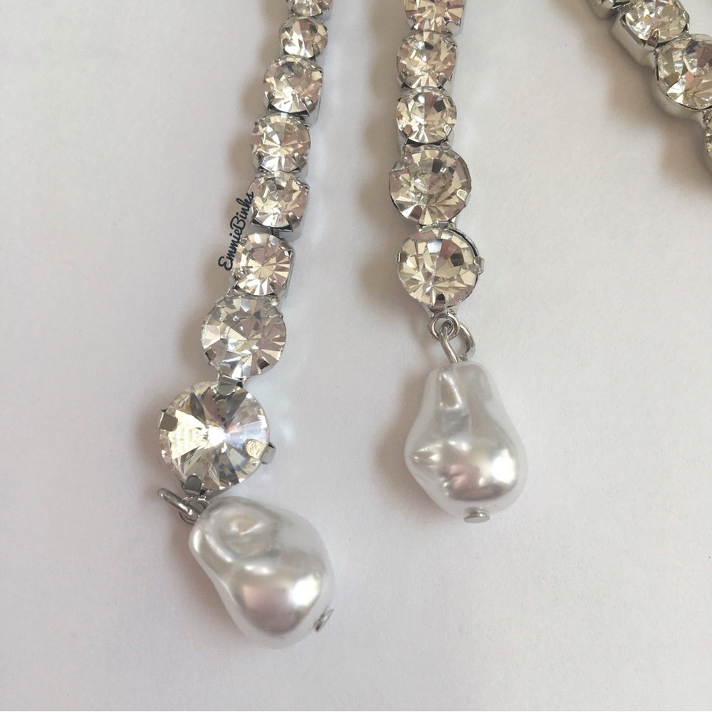 New Zara Rhinestone Crystal Drop Statement Earrings - Picture 13 of 16